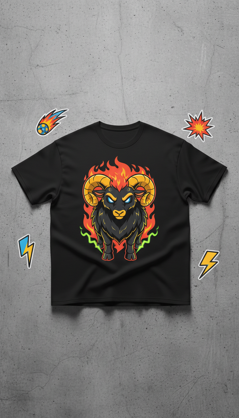 Oversized Aries Fire Tee
