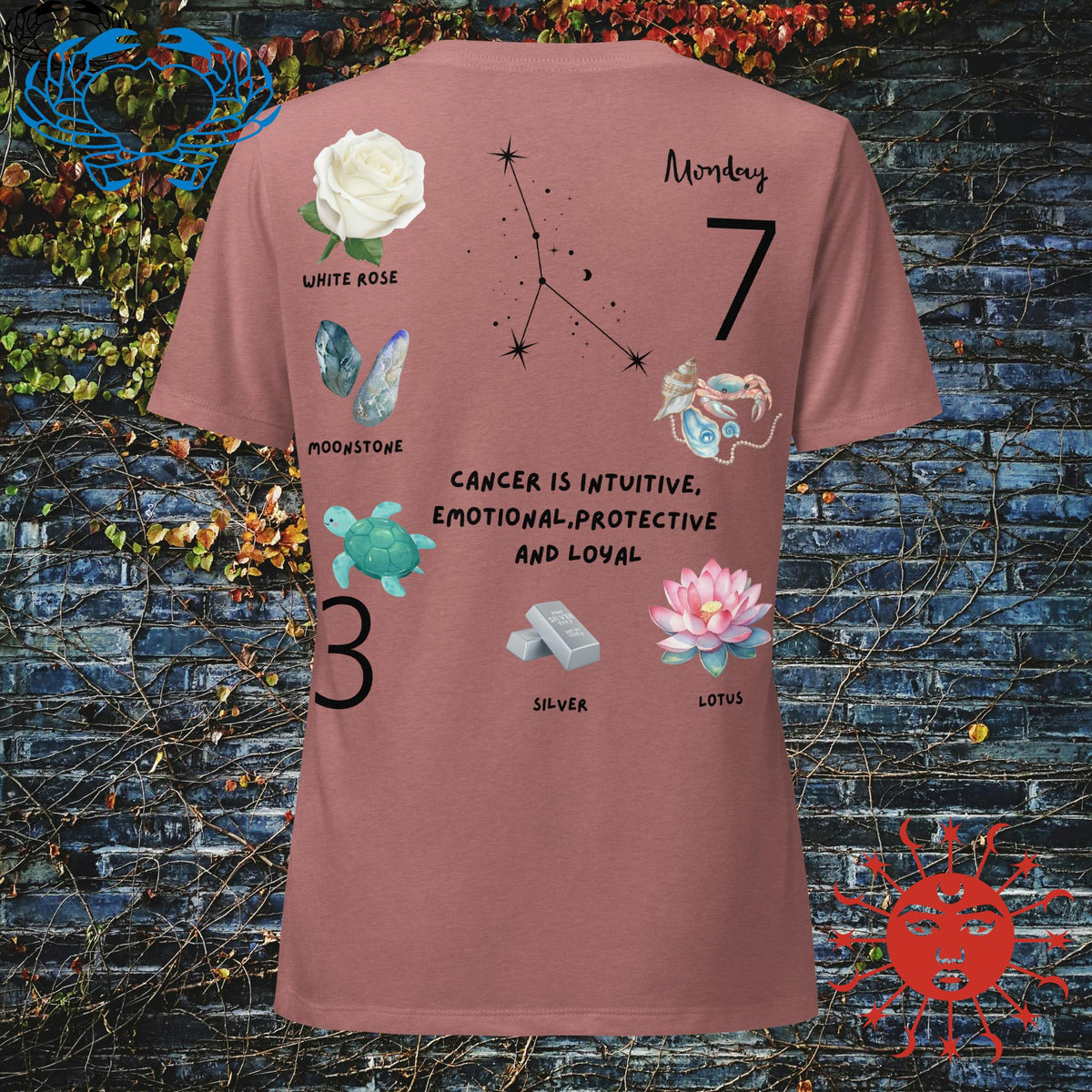 Cancer Women’s V-Neck Shirt — Zodiac T-Shirt - Stellar Minds Apparel