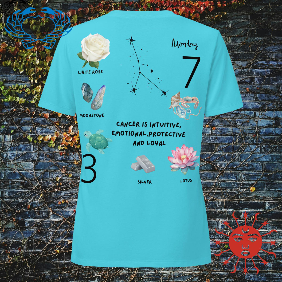 Cancer Women’s V-Neck Shirt — Zodiac T-Shirt - Stellar Minds Apparel