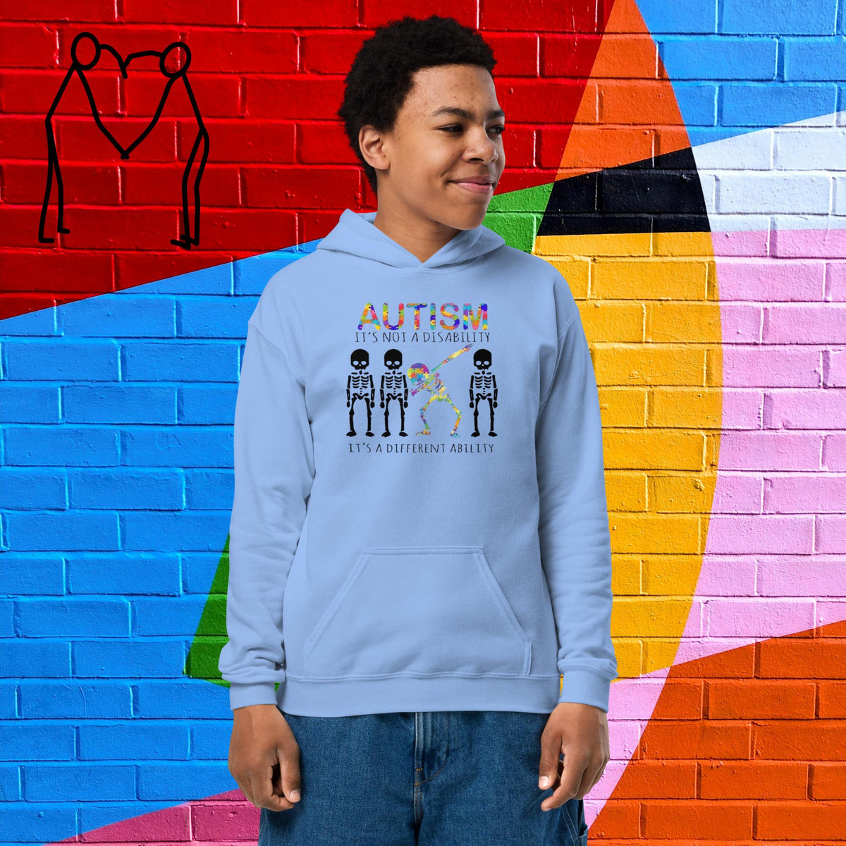 Autism Awareness Skeleton /Youth heavy blend hoodie - Stellar Minds Apparel