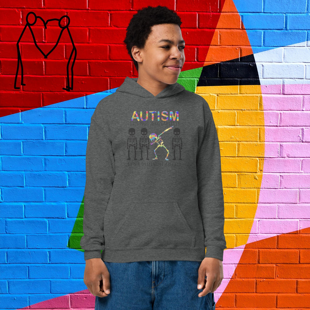 Autism Awareness Skeleton /Youth heavy blend hoodie - Stellar Minds Apparel