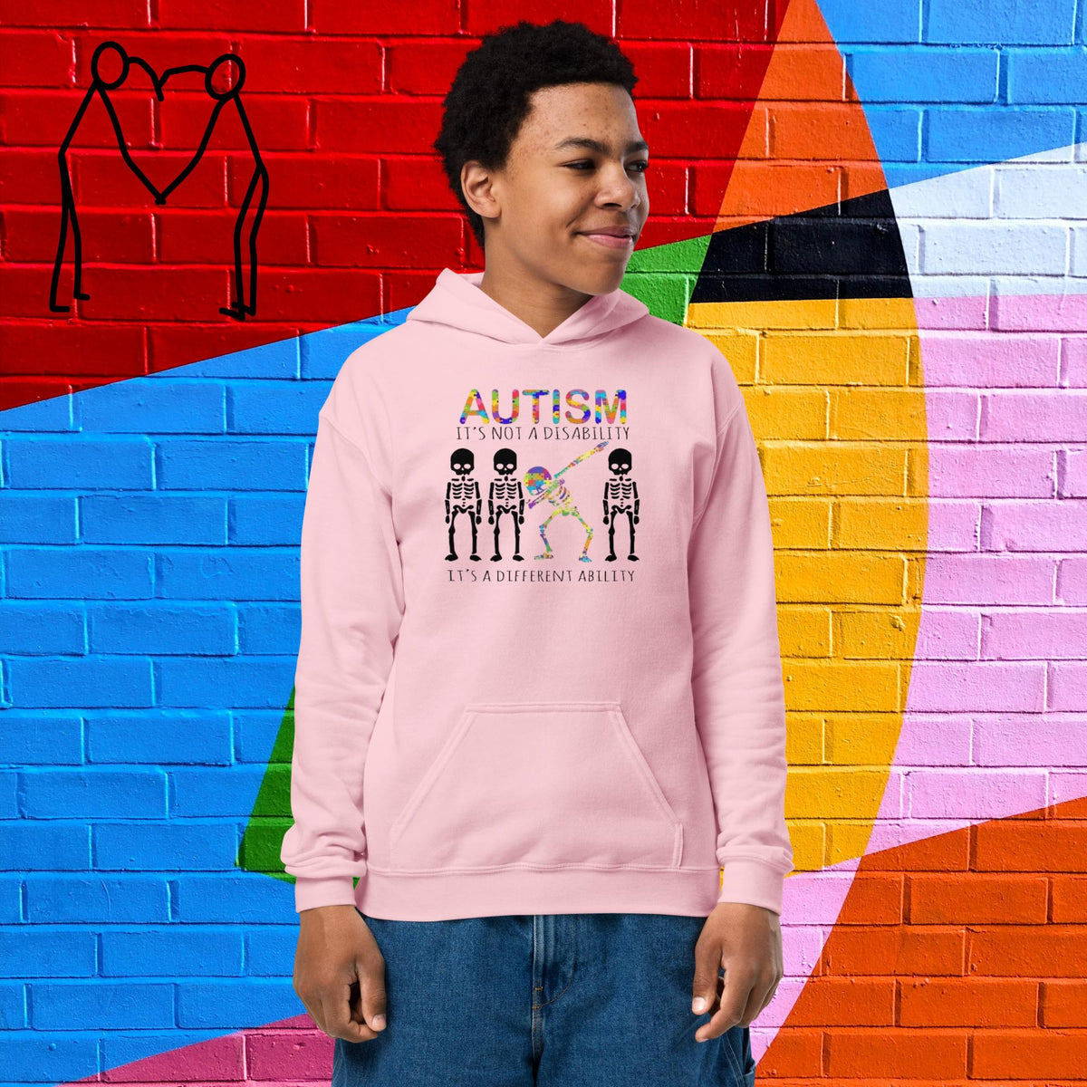 Autism Awareness Skeleton /Youth heavy blend hoodie - Stellar Minds Apparel