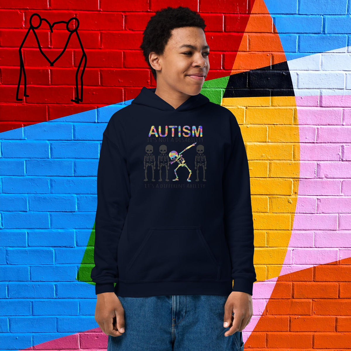 Autism Awareness Skeleton /Youth heavy blend hoodie - Stellar Minds Apparel