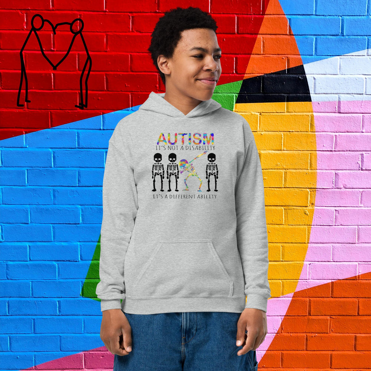 Autism Awareness Skeleton /Youth heavy blend hoodie - Stellar Minds Apparel