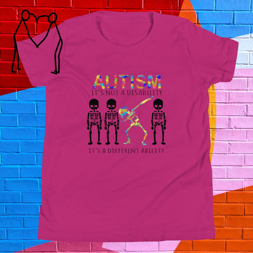Autism Skeleton Dance Youth Short Sleeve T-Shirt - Stellar Minds Apparel